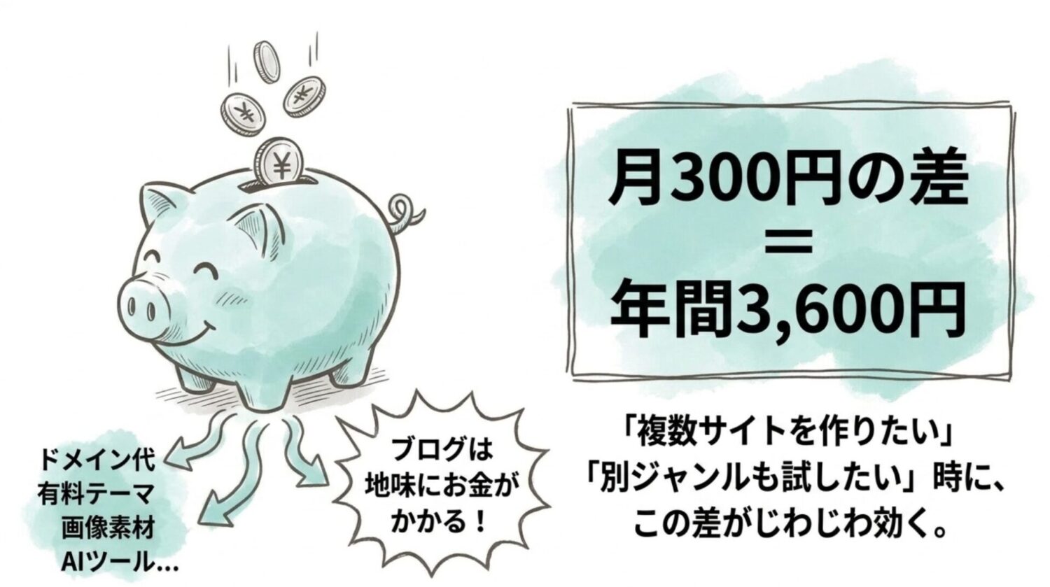 月300円の差＝年間3600円